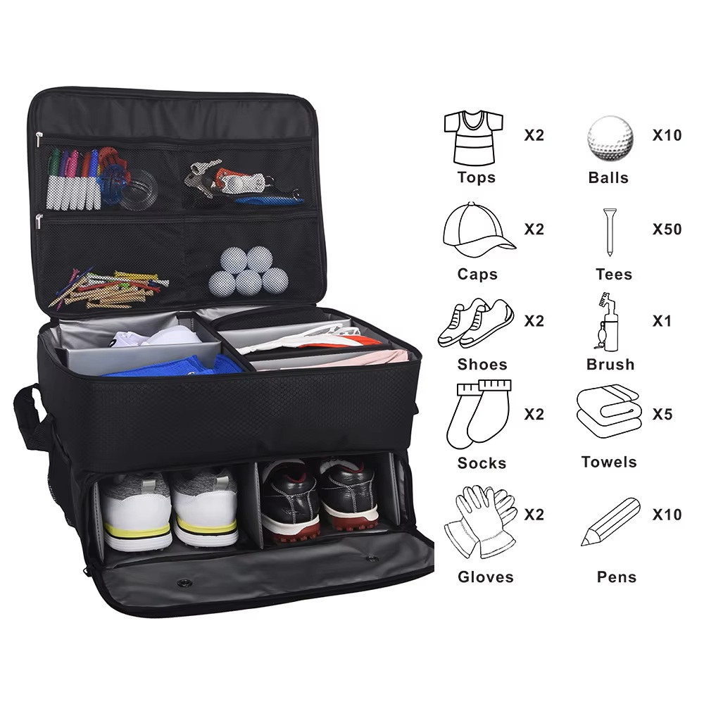 Travel Organizer Men - Golf-Kofferraum-Organizer Oxford Schuhfach Wasserdicht Große Kapazität