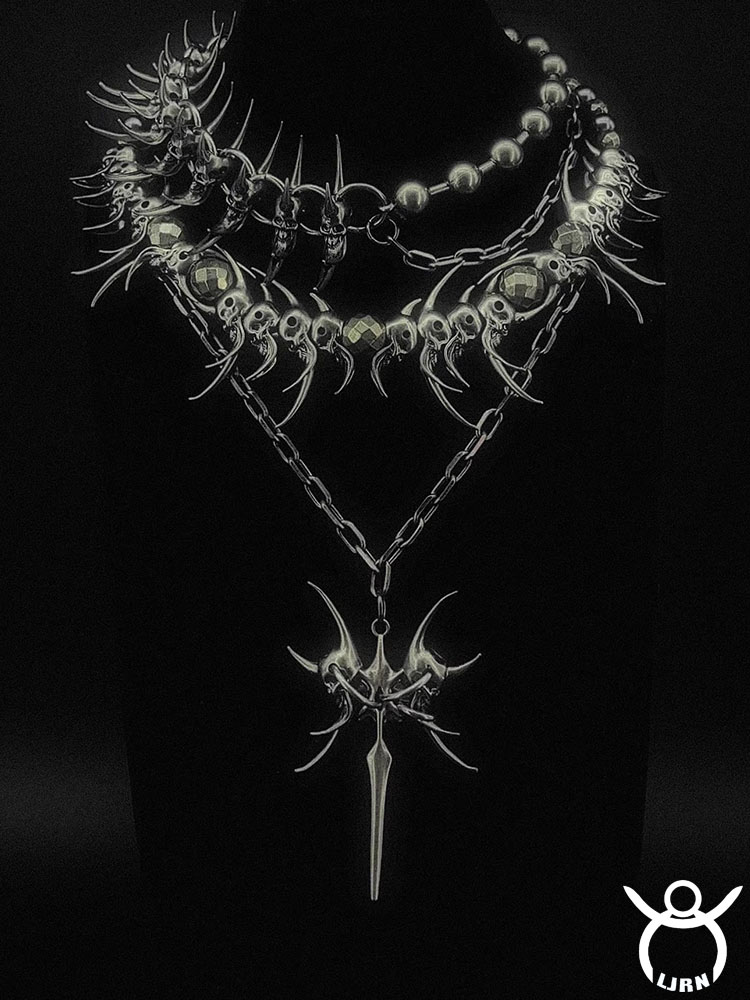 Men Accessories Neck Chain - 2025, neue Punk-Halskette, silberfarben, Metall, Unisex,