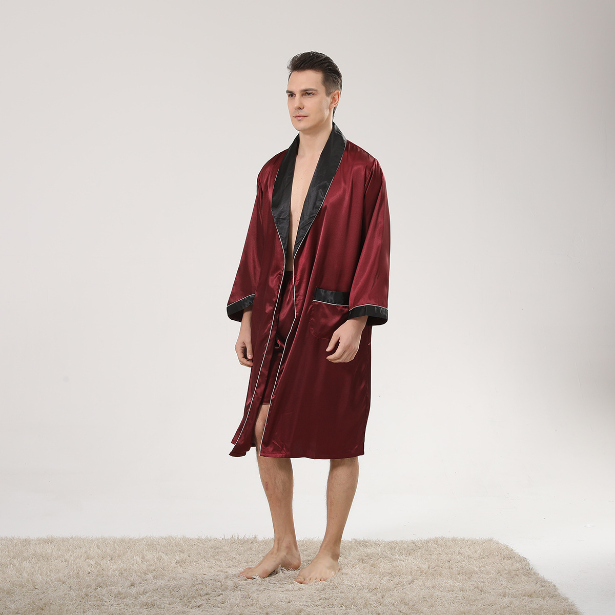 Frühling Schwarz Schal Kragen  – Men'S Kimono Accessories Bewertung und Preis