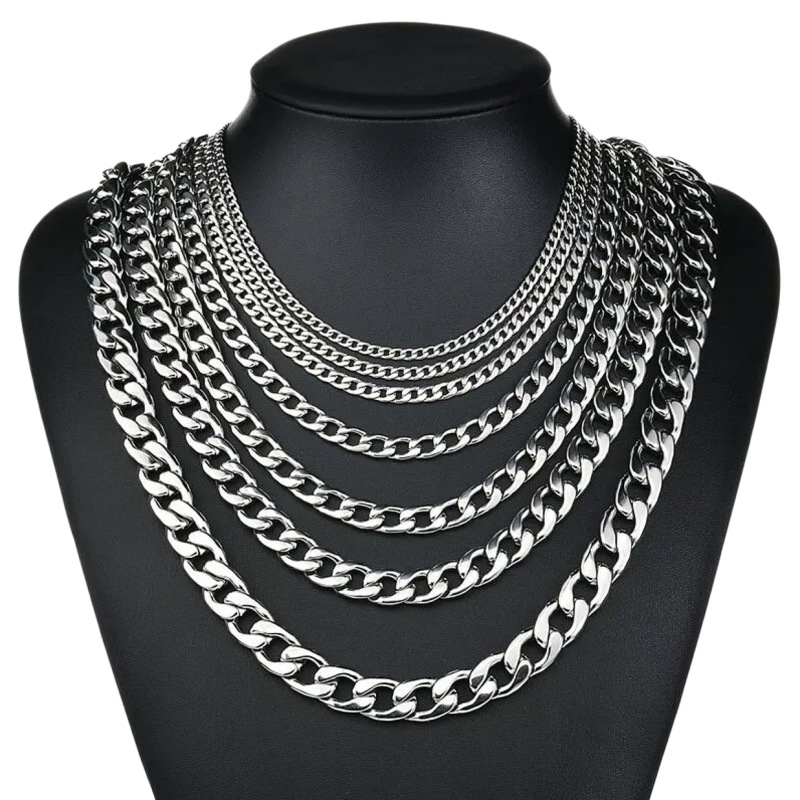 YQ 3MM-10MM 316L Edelstahl Kub – Men Accessories Neck Chain Bewertung und Preis